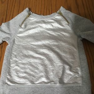 Girls shiny silver sweatshirt